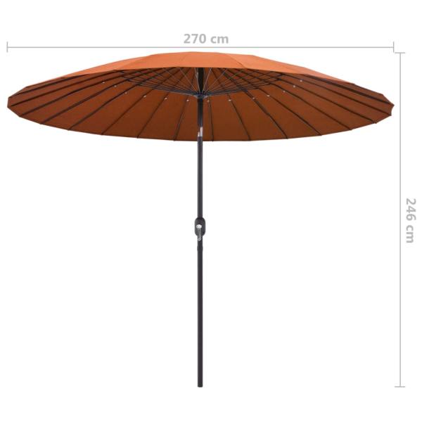 Sonnenschirm mit Aluminium-Mast 270 cm Terrakotta
