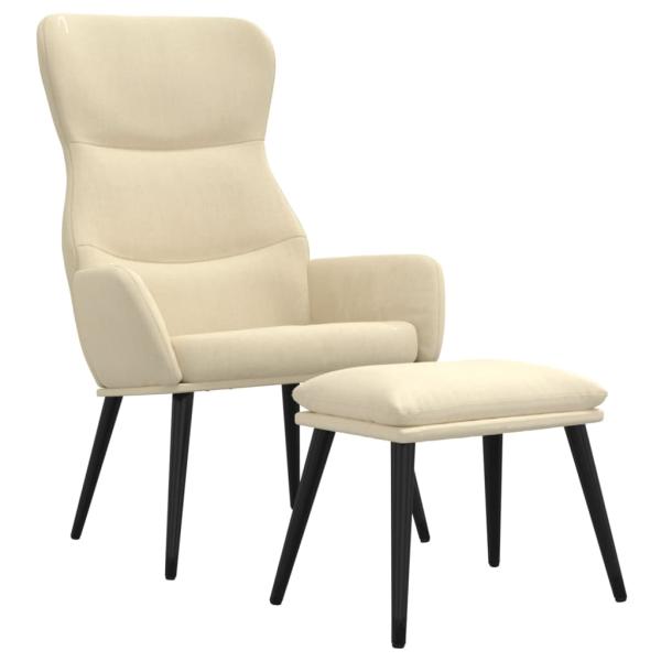 Relaxsessel mit Hocker Creme Stoff