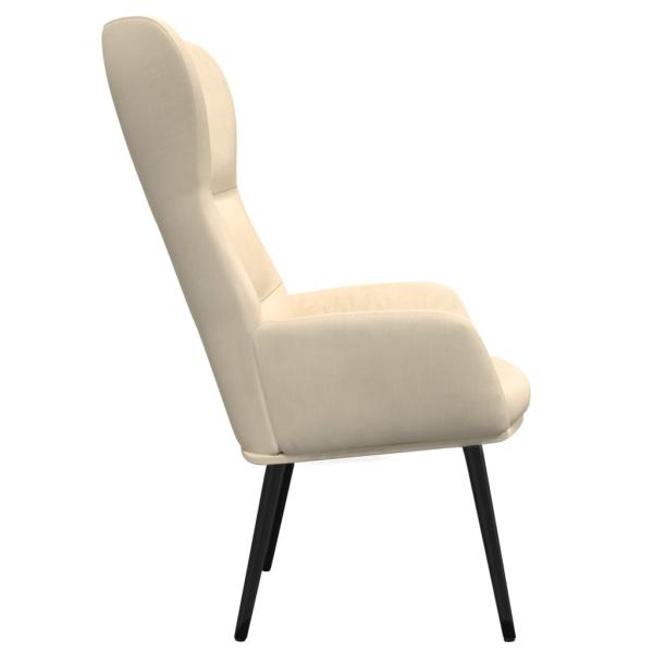 Relaxsessel mit Hocker Creme Stoff