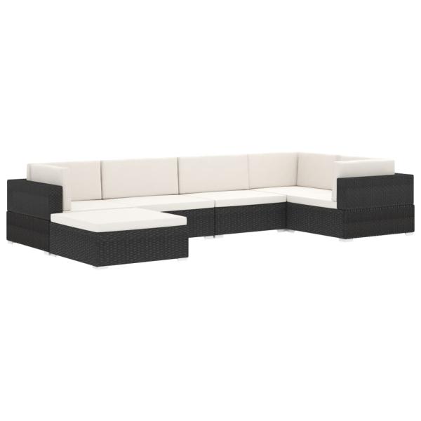 Modular-Sofa-Eckteil 1 Stk. + Auflagen Poly Rattan Schwarz