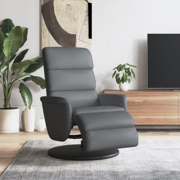 ARDEBO.de - Relaxsessel mit Fußteil Grau Kunstleder