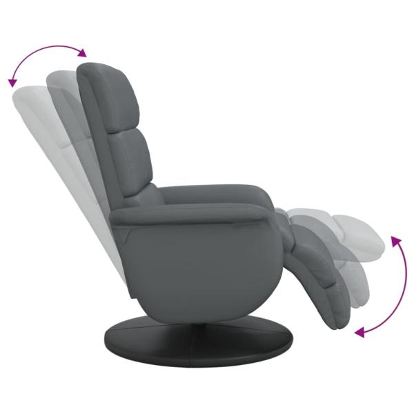 Relaxsessel mit Fußteil Grau Kunstleder
