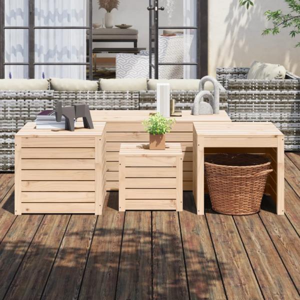 ARDEBO.de - 4-tlg. Gartenbox-Set Massivholz Kiefer
