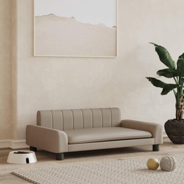 ARDEBO.de - Hundebett Cappuccino-Braun 90x53x30 cm Kunstleder