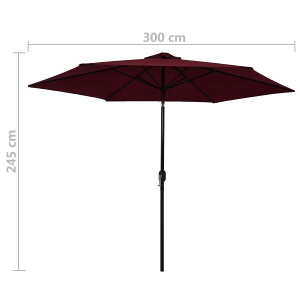 Sonnenschirm mit Metall-Mast 300 cm Bordeauxrot
