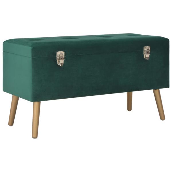 ARDEBO.de - Bank mit Staufach 80 cm Grün Samt