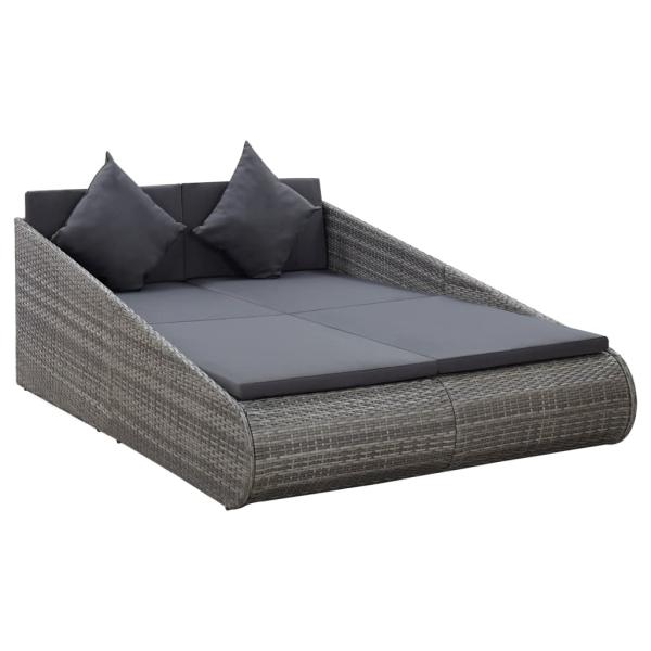 Gartenbett Grau 110x200 cm Poly Rattan
