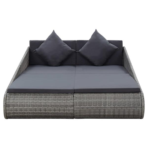 Gartenbett Grau 110x200 cm Poly Rattan