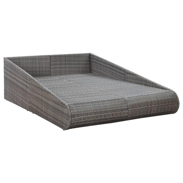 Gartenbett Grau 110x200 cm Poly Rattan