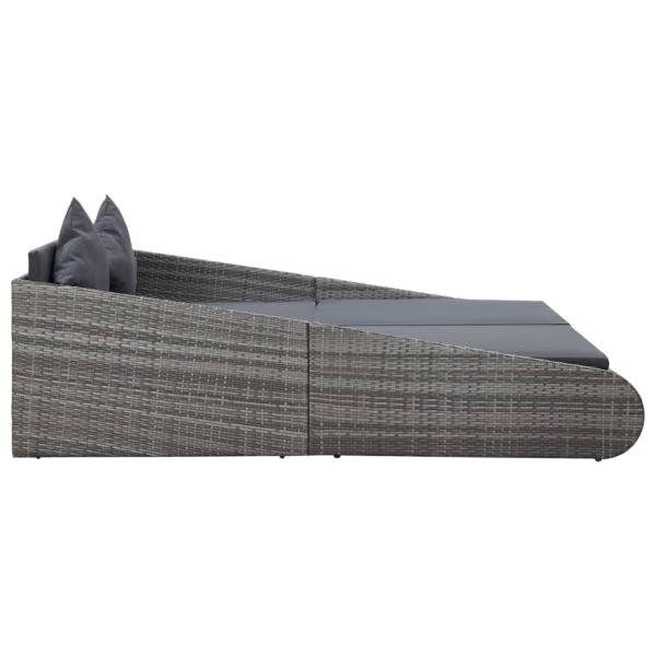 Gartenbett Grau 110x200 cm Poly Rattan