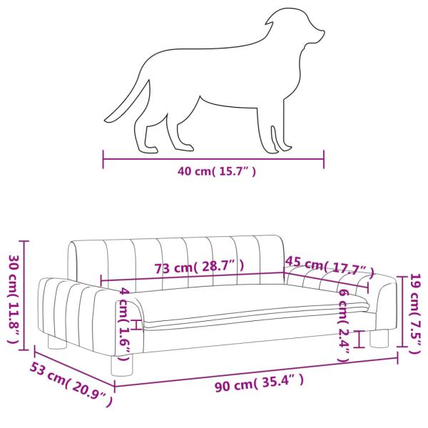 Hundebett Braun 90x53x30 cm Stoff