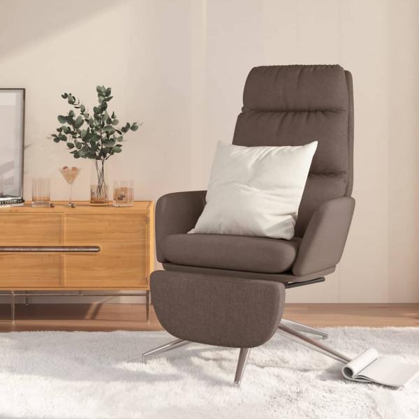 ARDEBO.de - Relaxsessel mit Fußteil Taupe Stoff
