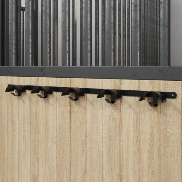 ARDEBO.de - Trensenhalter für 5 Trensen mit 5 Haken Schwarz Eisen