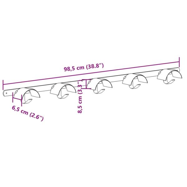 Trensenhalter für 5 Trensen mit 5 Haken Schwarz Eisen