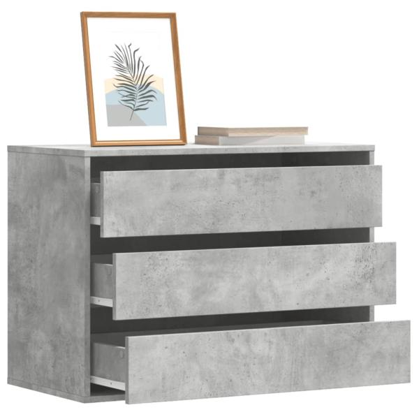 ARDEBO.de - Kommode Betongrau 80x41x58 cm Holzwerkstoff