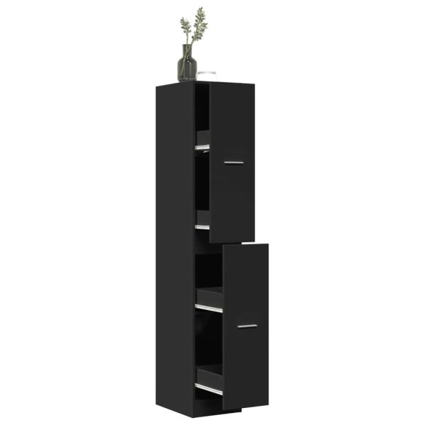 ARDEBO.de - Apothekerschrank Schwarz 30x41x174,5 cm Holzwerkstoff