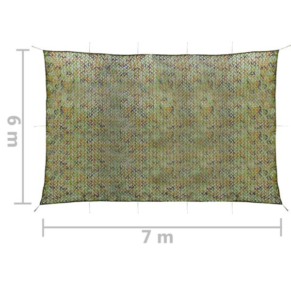 Tarnnetz mit Aufbewahrungstasche 6x7 m Grün