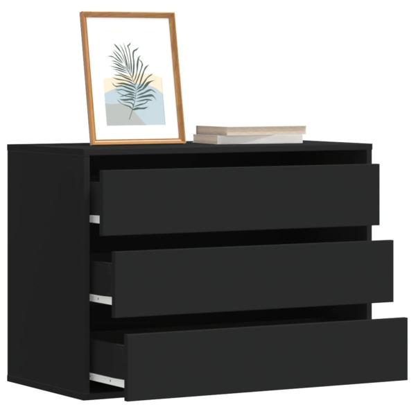 ARDEBO.de - Kommode Schwarz 80x41x58 cm Holzwerkstoff
