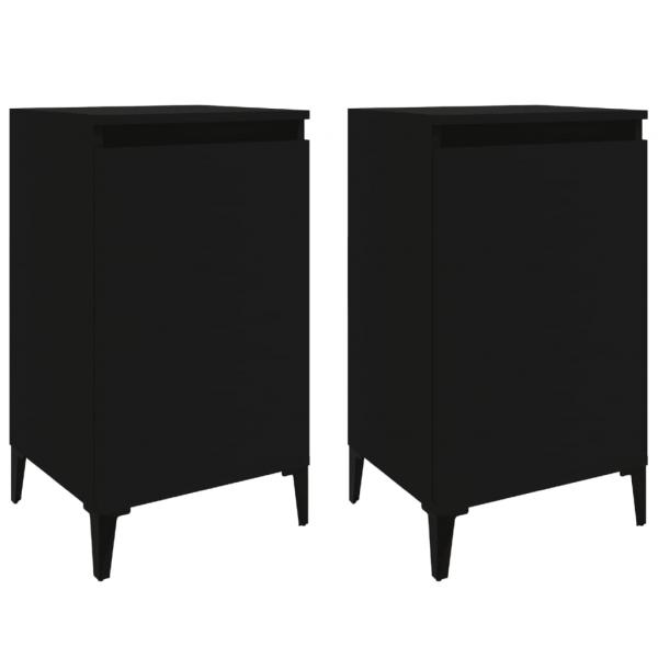 Nachttische 2 Stk. Schwarz 40x35x70 cm Holzwerkstoff