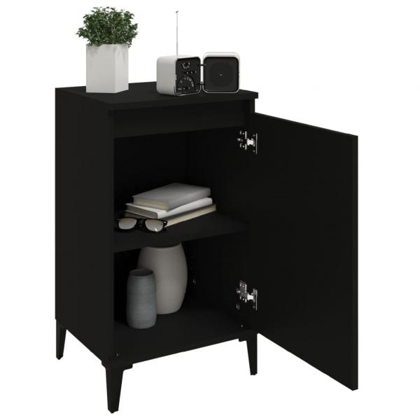 Nachttische 2 Stk. Schwarz 40x35x70 cm Holzwerkstoff