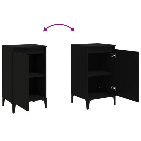 Nachttische 2 Stk. Schwarz 40x35x70 cm Holzwerkstoff