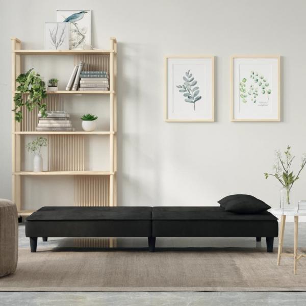 Schlafsofa Schwarz Samt
