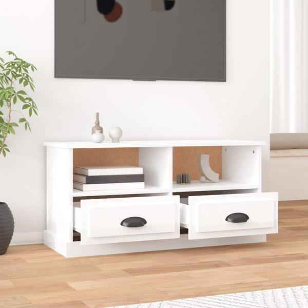 TV-Schrank Hochglanz-Weiß 93x35,5x45 cm Holzwerkstoff