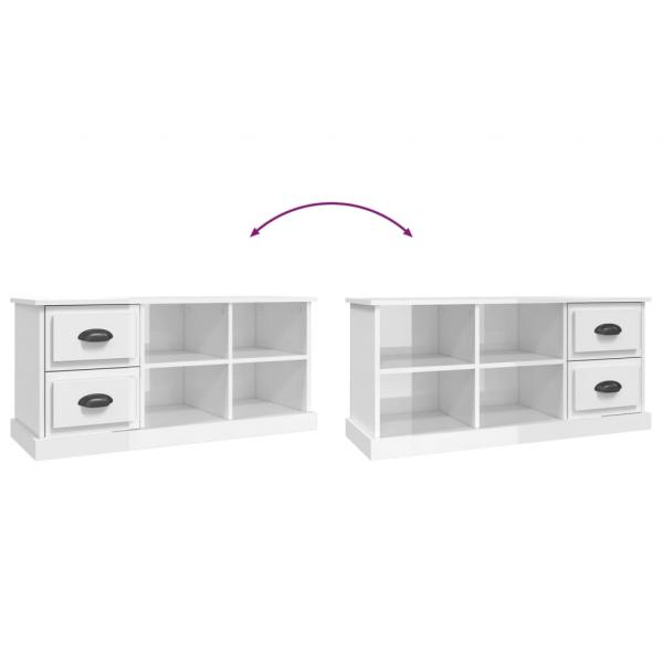 TV-Schrank Hochglanz-Weiß 102x35,5x47,5 cm Holzwerkstoff