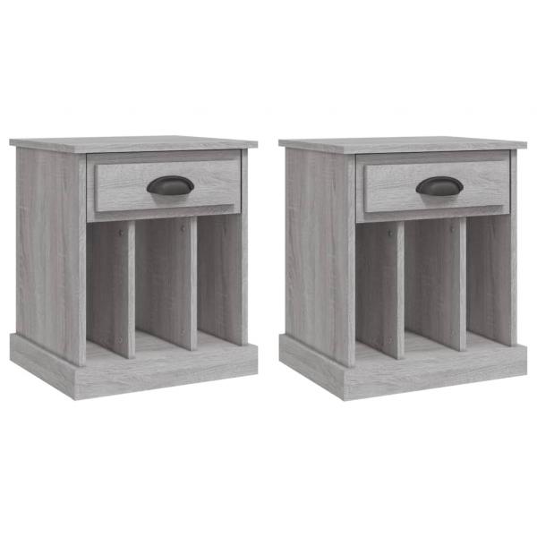 Nachttische 2 Stk. Grau Sonoma 43x36x50 cm