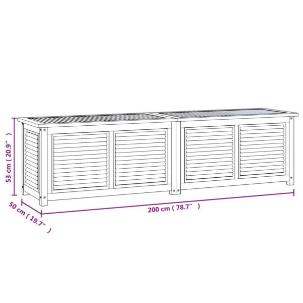 Gartenbox mit Beutel 200x50x53 cm Massivholz Teak