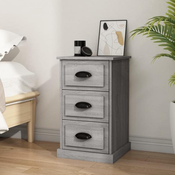 ARDEBO.de - Nachttisch Grau Sonoma 39x39x67 cm Holzwerkstoff
