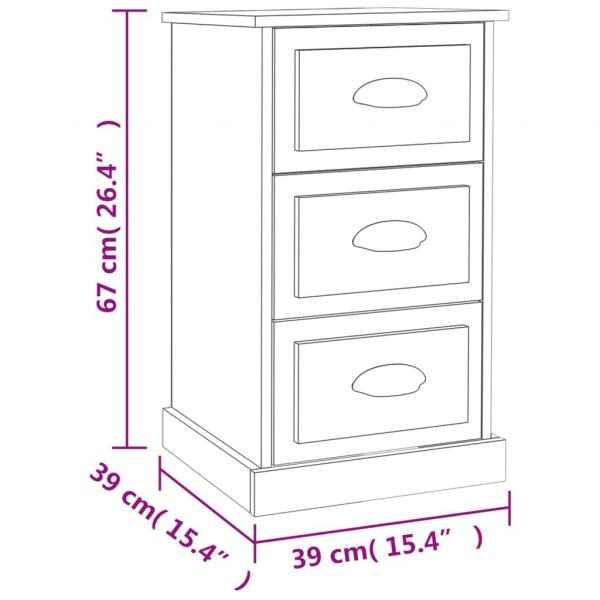 Nachttisch Grau Sonoma 39x39x67 cm Holzwerkstoff