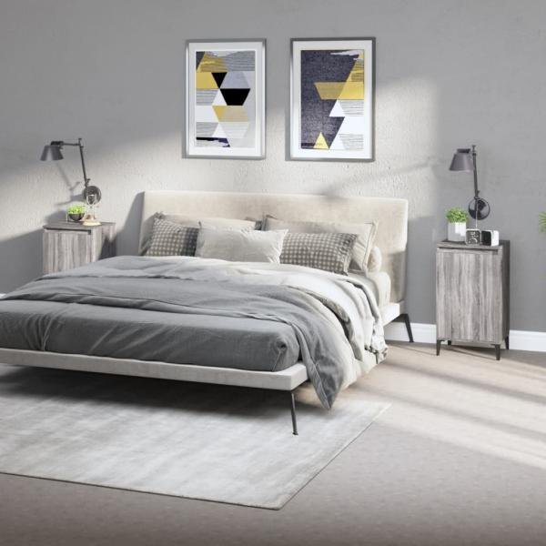 ARDEBO.de - Nachttische 2 Stk. Grau Sonoma 40x35x70 cm Holzwerkstoff