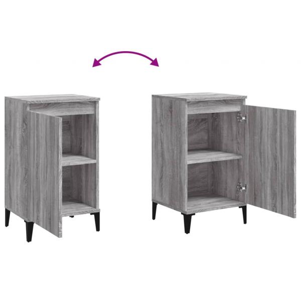 Nachttische 2 Stk. Grau Sonoma 40x35x70 cm Holzwerkstoff