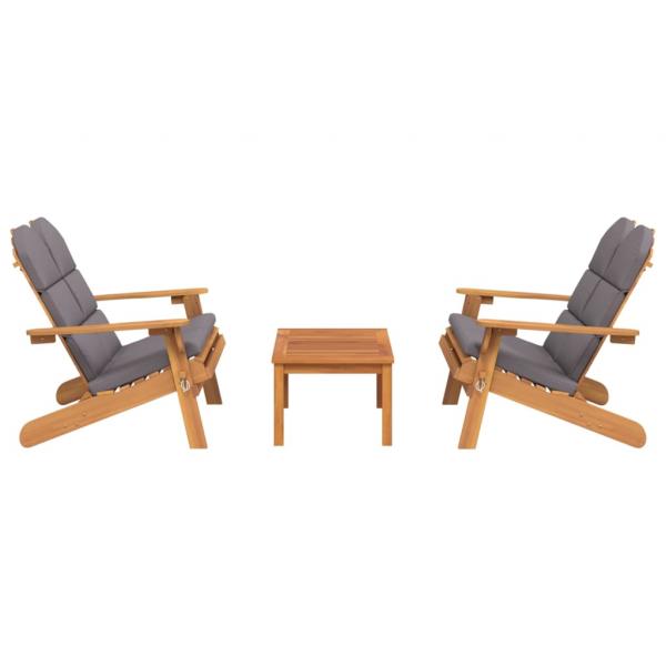ARDEBO.de - 3-tlg. Garten-Lounge-Set Adirondack Massivholz Akazie