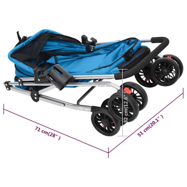 Hundewagen Faltbar Blau 76x50x100 cm Oxford-Gewebe