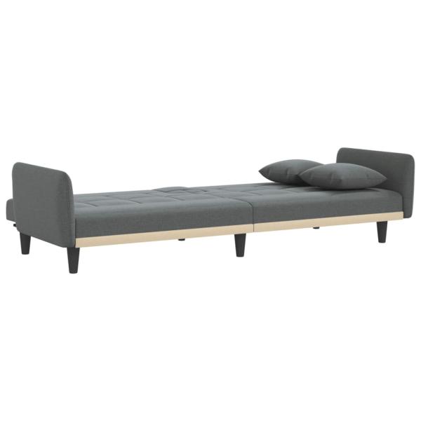 ARDEBO.de - Schlafsofa mit Getränkehaltern Dunkelgrau Stoff