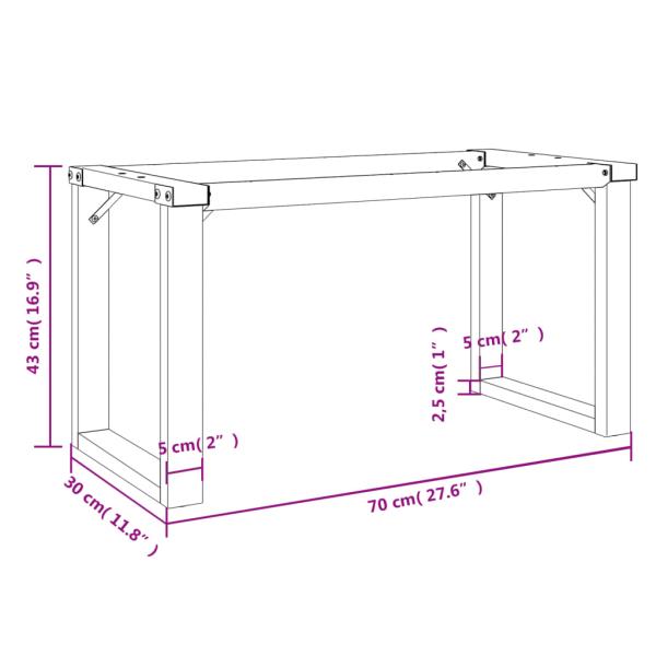 Couchtischbeine O-Gestell 70x30x43 cm Gusseisen