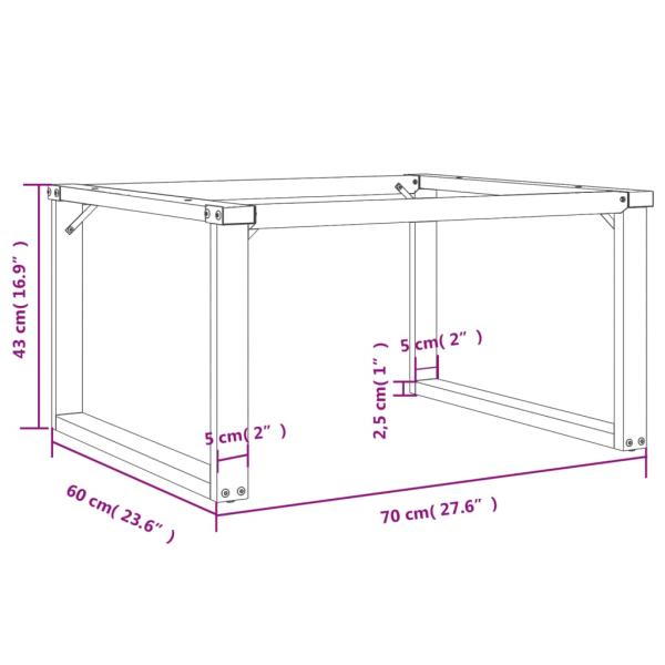 Couchtischbeine O-Gestell 70x60x43 cm Gusseisen