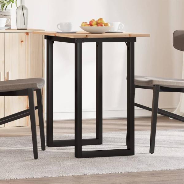ARDEBO.de - Esstisch O-Gestell 80x50x75 cm Massivholz Kiefer und Gusseisen