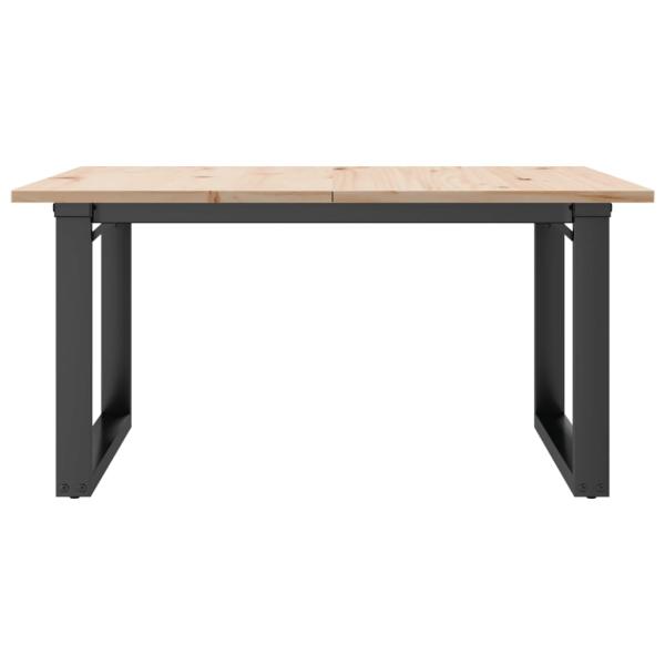 Couchtisch O-Gestell 80x80x45cm Massivholz Kiefer und Gusseisen