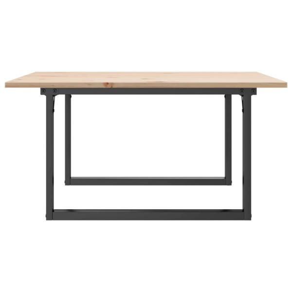 Couchtisch O-Gestell 80x80x45cm Massivholz Kiefer und Gusseisen