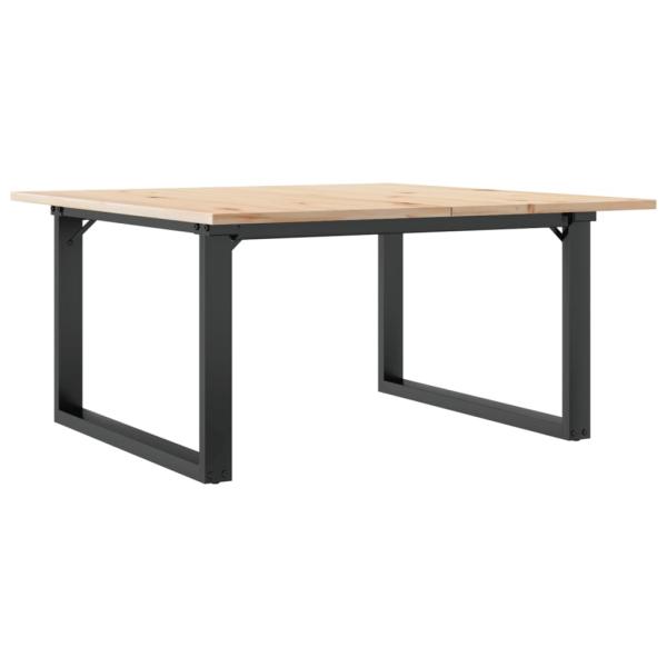 Couchtisch O-Gestell 80x80x45cm Massivholz Kiefer und Gusseisen
