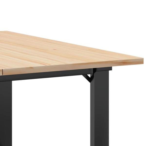 Couchtisch O-Gestell 80x80x45cm Massivholz Kiefer und Gusseisen