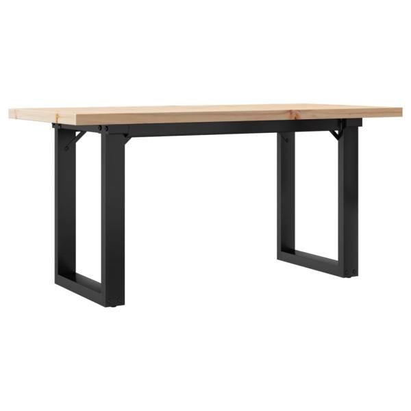 Couchtisch O-Gestell 90x40x45,5cm Massivholz Kiefer & Gusseisen
