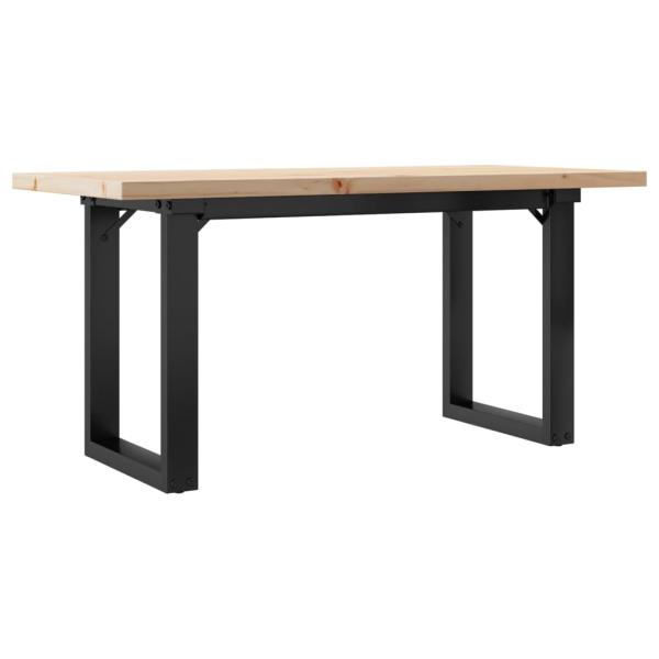 Couchtisch O-Gestell 90x40x45,5cm Massivholz Kiefer & Gusseisen