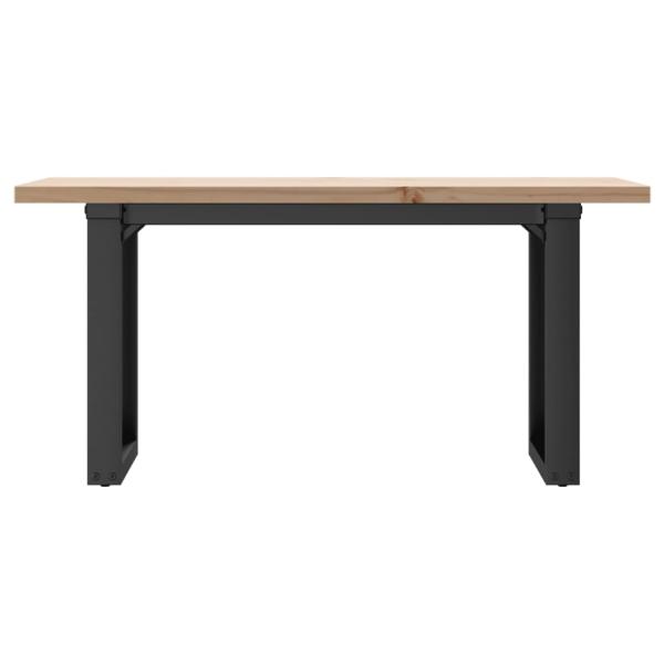 Couchtisch O-Gestell 100x50x45,5 cm Massivholz Kiefer Gusseisen
