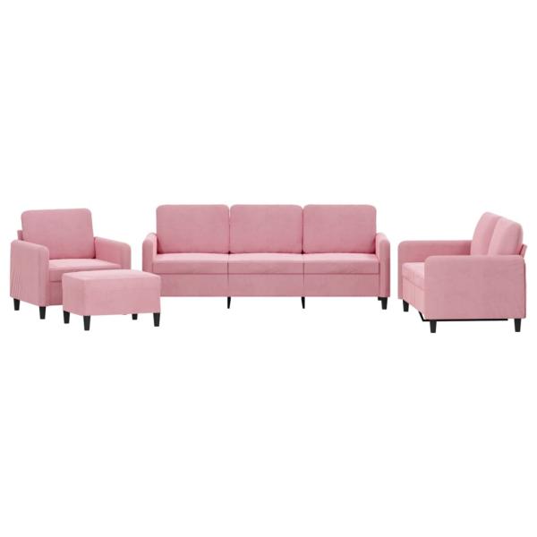 4-tlg. Sofagarnitur Rosa Samt
