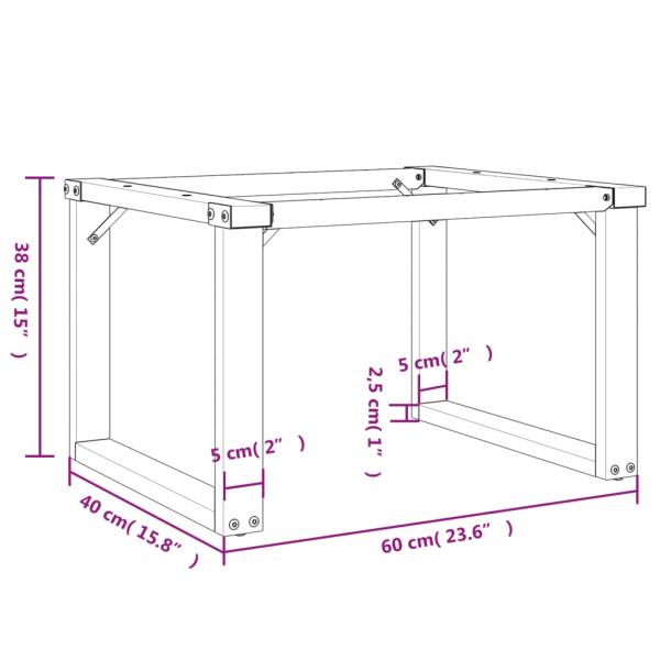 Couchtischbeine O-Gestell 60x40x38 cm Gusseisen