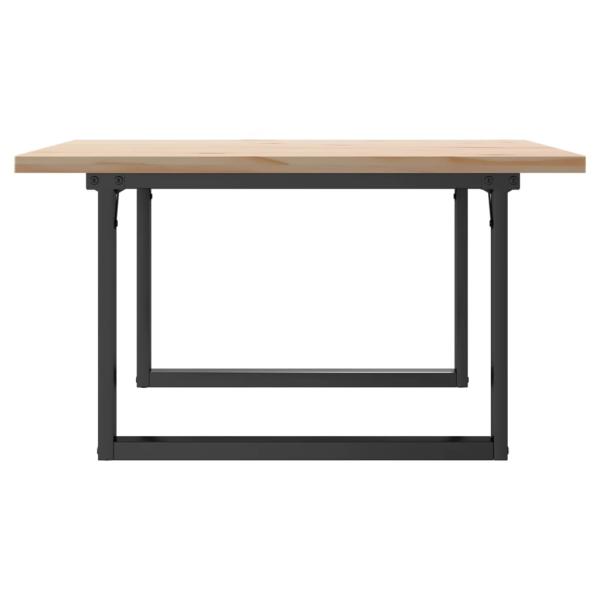 Couchtisch O-Gestell 80x80x45,5cm Massivholz Kiefer & Gusseisen